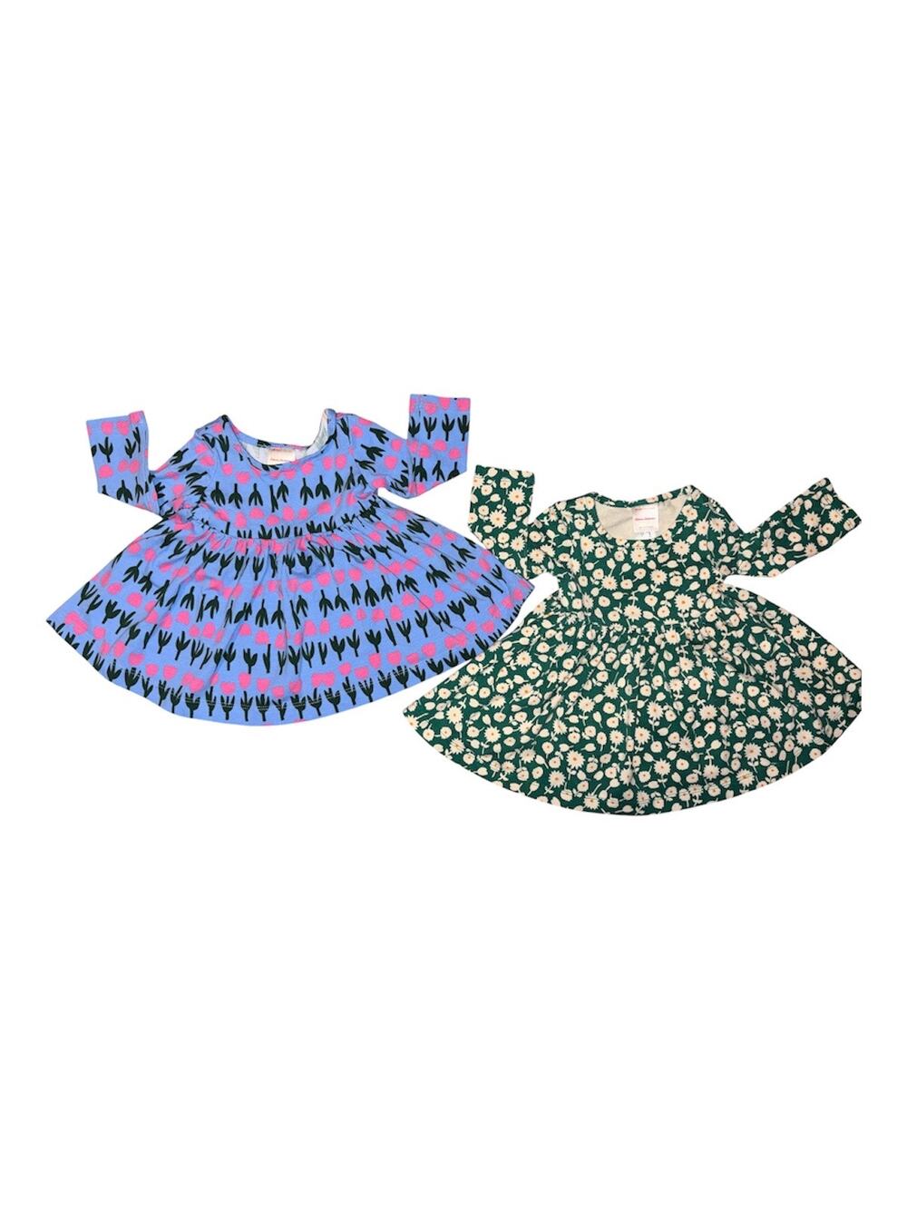 Lot of 2 Hanna Andersson Baby Skater Dress Size US 3 6 Months